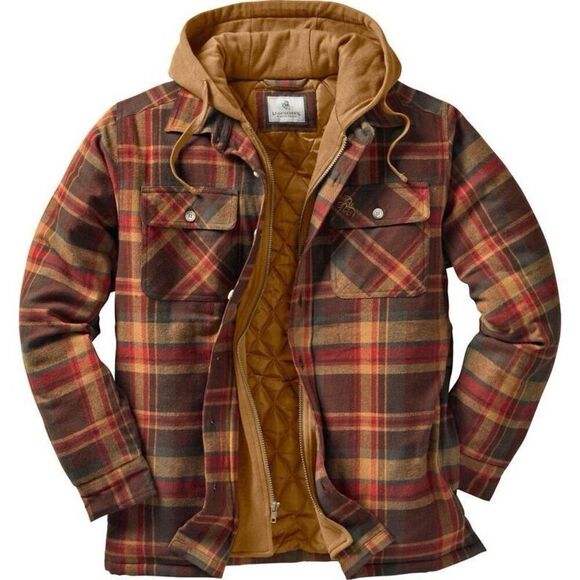 Legendary Whitetails Hooded Shirt Jacket Men Large Tall Quilted Hunting NWT - Picture 1 of 5